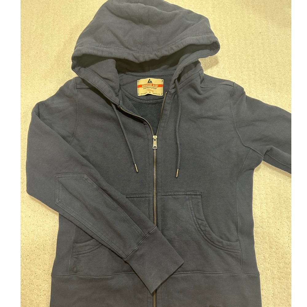 American Giant Classic Zip Hoodie Navy Blue Medium Made in USA
